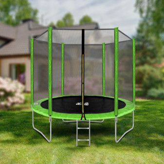 Trampolina Aga SPORT TOP 250 cm Jasnozielona + siatka zabezpieczająca + drabinka