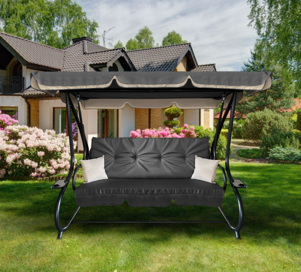 Aga Huśtawka ogrodowa 2w1 GRANDLUX XXL Ciemnoszara