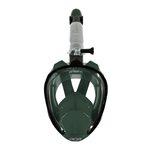 Maska do nurkowania Aga Full Face Snorkeling S/M Ciemnozielona