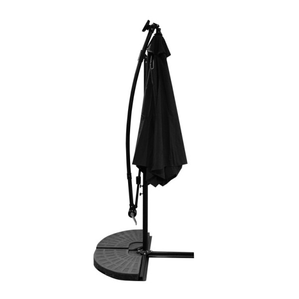 Aga Garden Parasol 300 cm Czarny z Oświetleniem LED