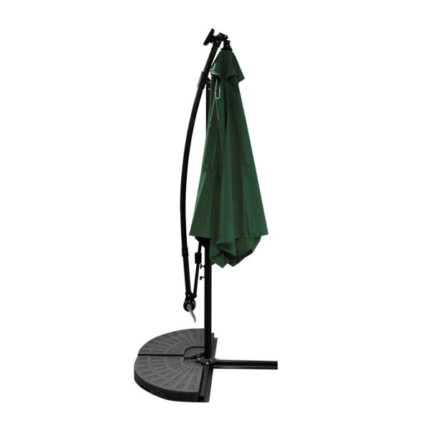Aga Garden Parasol 300 cm Ciemnozielony z Oświetleniem LED
