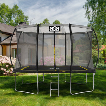 Trampolina prostokątna Aga 244x335 cm czarno/żółta