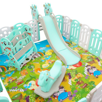 Aga4Kids Kojec dla dzieci plastikowy z akcesoriami 206x177x64 cm Zielony