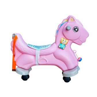 Aga4Kids Plastikowy Koń Bujany 2w1 DS3802 Różowy