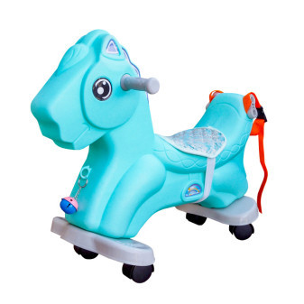 Aga4Kids Plastikowy Koń Bujany 2w1 DS3802 Niebieski