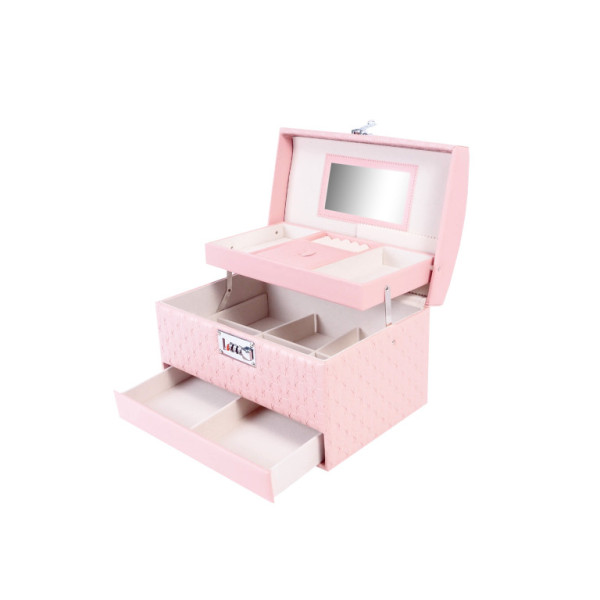 Pudełko na biżuterię Aga 30x20,5x19,5 cm Różowe