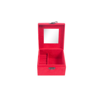 Pudełko na biżuterię Aga 12,2x12,2x8,5 cm Czerwone