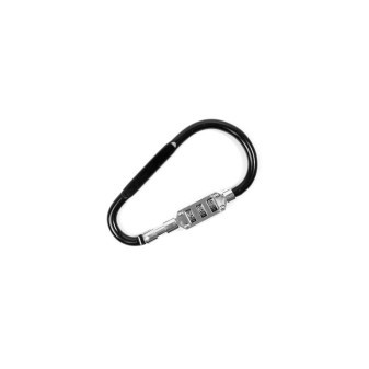 Karabinek Aga z zamkiem szyfrowym 12,1x6,7 cm Czarny