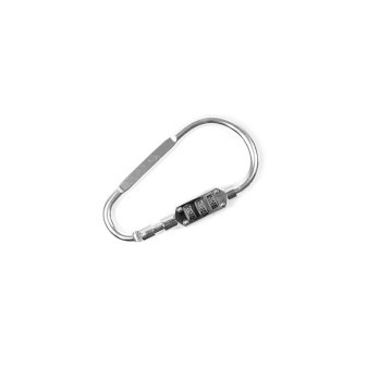 Karabinek Aga z zamkiem szyfrowym 12,1x6,7 cm srebrny