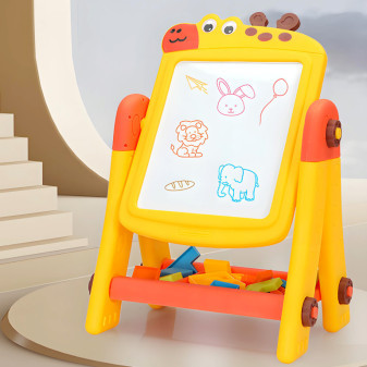 Aga4Kids Tablica do rysowania dla dzieci 2w1 Żółta