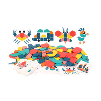 Aga Puzzle drewniane kształty geometryczne 180 elementów