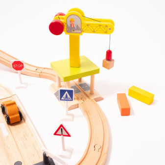 Aga4Kids Drewniany tor kolejowy 32 części DS5643