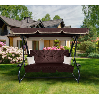 Aga Huśtawka ogrodowa 2w1 GRANDLUX XXL Ciemny brąz