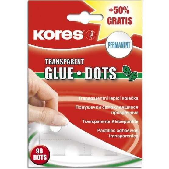 Kores przezroczyste kółka samoprzylepne 64 szt