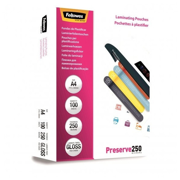 Błyszcząca folia do laminowania Fellowes A4 250 mic