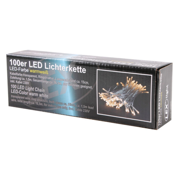 Linder Exclusiv Łańcuch świąteczny 100 LED Ciepła biel