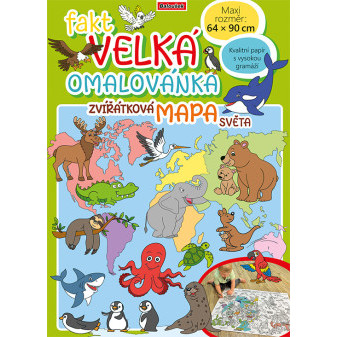 Naprawdę duża kolorowanka - Mapa świata zwierząt