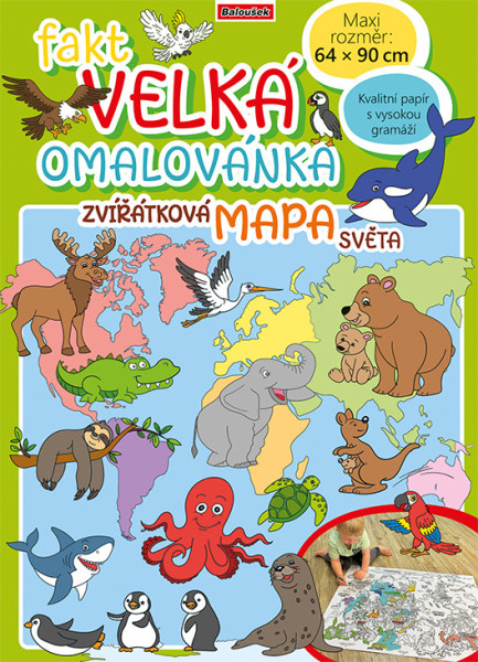 Naprawdę duża kolorowanka - Mapa świata zwierząt