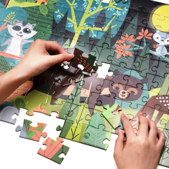 Aga4Kids Świecące puzzle dla dzieci Zwierzęta w lesie 100 elementów