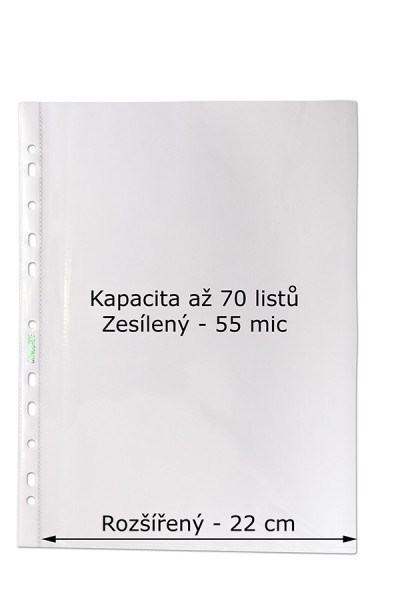Koszulka A4+euro 100 szt gładki, rozszerzony format 235x305mm 55mic CONCORDE (A80000)