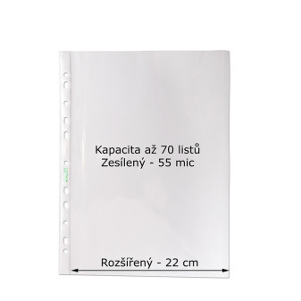 Koszulka A4+euro 100 szt gładki, rozszerzony format 235x305mm 55mic CONCORDE (A80000)