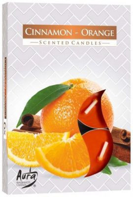 Świeca zapachowa do herbaty Cynamon-Pomarańcza 6 szt. w kartonie P15-159