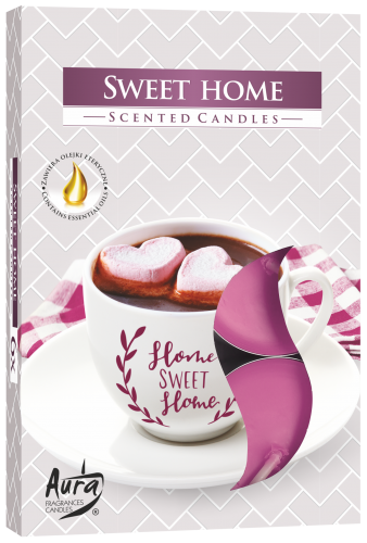 Świece zapachowe do herbaty Sweet Home 6 szt. w pudełku P15-337