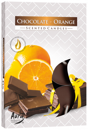 Świeca zapachowa herbaciana Czekoladowo-Pomarańczowa 6 szt. w pudełku p15-340