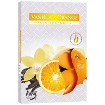 Świeca zapachowa do herbaty Wanilia-Pomarańcza 6 szt. w kartonie P15-37