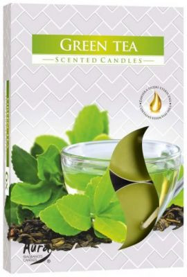 Świeca zapachowa do herbaty Zielona herbata 6 szt. w kartoniku P15-83