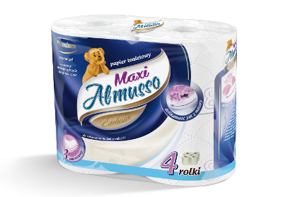 Papier toaletowy Almusso MAXI 3 warstwy, 4 szt. w paczce, niebieski, 40m