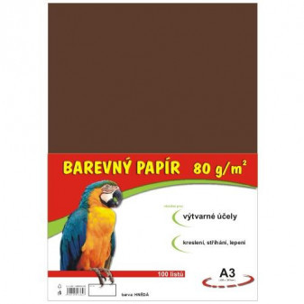 Papier kolorowy A3 100 szt 80g brązowy