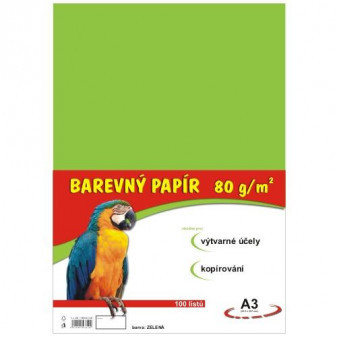 Papier kolorowy A3 100 szt 80g zielony