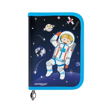 Piórnik Keyroad 1 warstwowy, 1 klapka, wypełniony 29 szt., Kosmonaut A881-1
