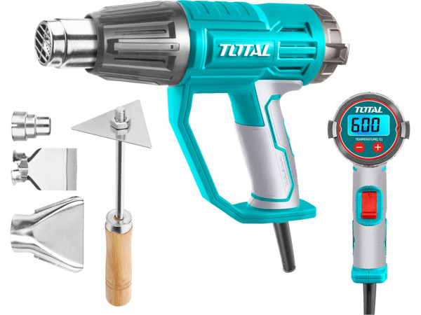 Pistolet na gorące powietrze z wyświetlaczem LCD, 2000W, przemysłowy