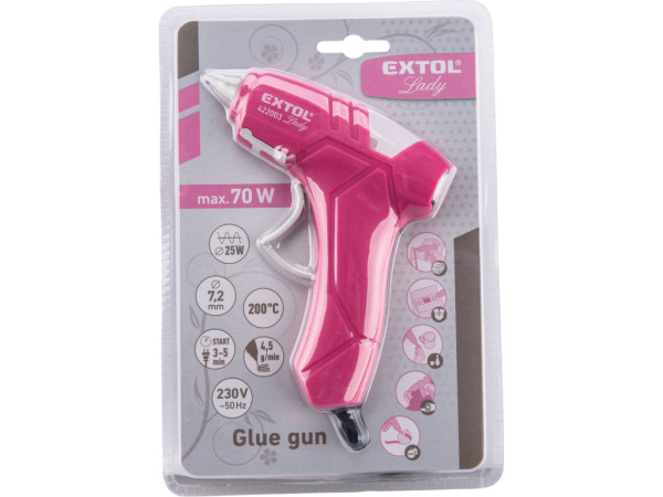 pistolet do kleju na gorąco, ?7,2 mm, 25 W, różowy, EXTOL LADY