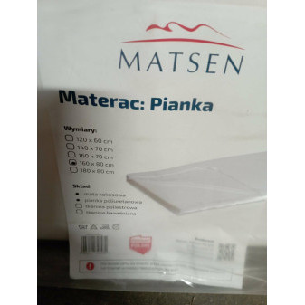 Materac TURYN 160x80x8 cm Biały
