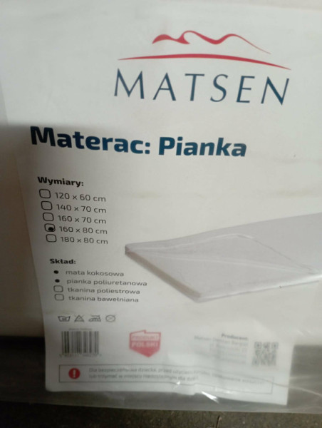 Materac TURYN 160x80x8 cm Biały
