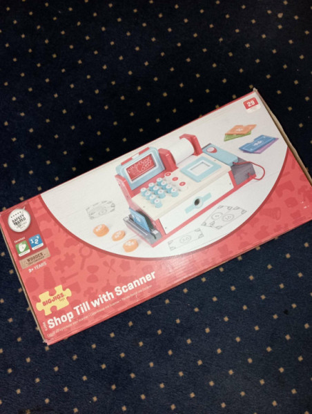 Bigjigs Toys Drewniana kasa fiskalna czerwona