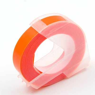 Dymo Omega Alternative Tape A0898270, 9mm x 3m, biały nadruk/fluorescencyjny pomarańczowy podkład