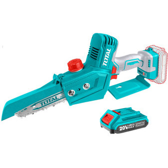 Piła łańcuchowa akumulatorowa, mini, 20 V LI-ION, bezszczotkowa, 1 akumulator, 1 ładowarka