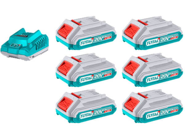 Zestaw akumulatorów i ładowarek, 20 V Li-ion, 2000 mAh, przemysłowy