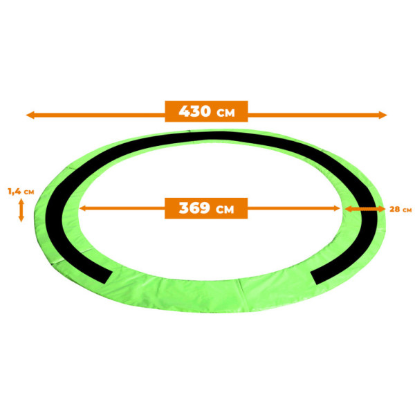 Pokrowiec Aga Spring na trampolinę EXCLUSIVE 430 cm Jasnozielony/Czarny