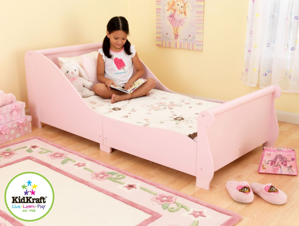 KidKraft Łóżko dziecięce SLEIGH Różowe 160x75 cm