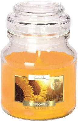 Świeca zapachowa w szklance z pokrywką Słonecznik, 500g 100 godzin, SND71-330