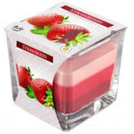 Trójkolorowa świeca zapachowa w szkle Strawberry SNK80-73