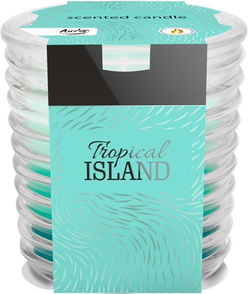 Świeca zapachowa z karbowanego szkła Tropical Island snw80-274-wyprzedaż