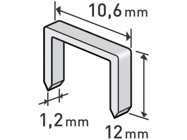 klipsy, opak. 1000 szt., 12mm, 10,6x0,52x1,2mm