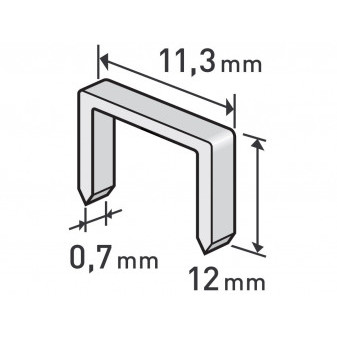 klipsy, opak. 1000 szt, 12mm, 11,3x0,52x0,70mm