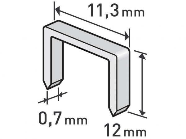 klipsy, opak. 1000 szt, 12mm, 11,3x0,52x0,70mm